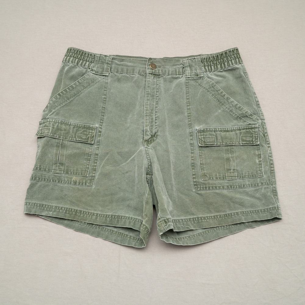 Vintage 80s 90s Bill Blass Green Cargo Shorts Talon ZIp 34x6 Skater‎ Unisex